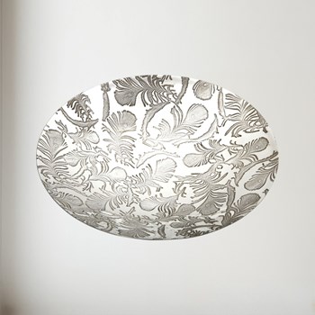 Peacock Feathers Pewter Bowl Peacock Feathers Pewter Bowl