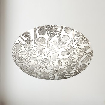 Peacock Feathers Pewter Bowl