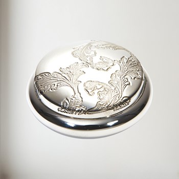 Acanthus Pattern Pewter Trinket Box