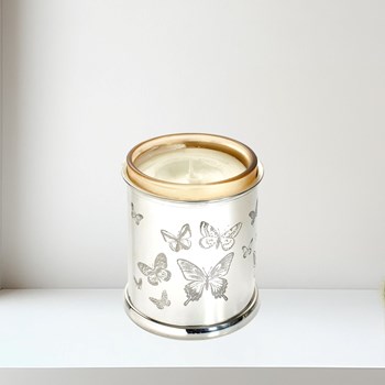 Butterfly pewter candle Votive