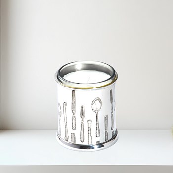 Knife Fork Spoon Pewter Candle Votive