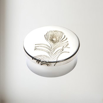 Small Peacock Pewter Trinket Pill Box