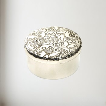 Small Love Skull Pewter Trinket Box