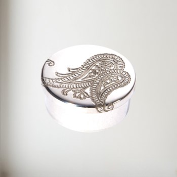 Small paisley pewter trinket box