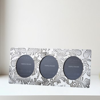 Peacock Pewter Triple Frame Peacock Pewter Triple Frame