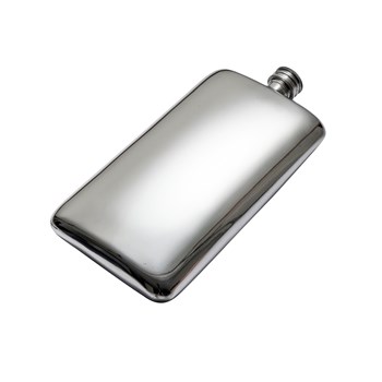 17oz Plain Pewter Pocket Flask 17oz Plain Pewter Pocket Flask