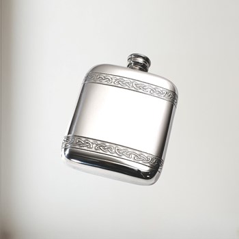 Celtic Bands Pewter Pocket Flask Celtic Bands pewter pocket flask