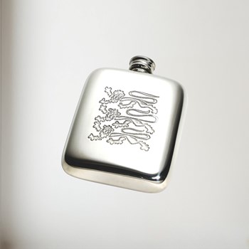 4oz Three Lions Pewter Pocket Flask 4oz Three Lions pewter pocket Flask