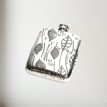Leaf Pewter 4oz Pocket Flask Leaf Pewter 4oz Pocket Flask