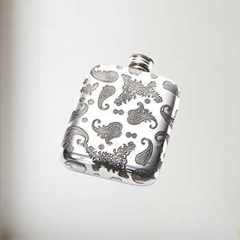 4oz paisley pewter pocket flask