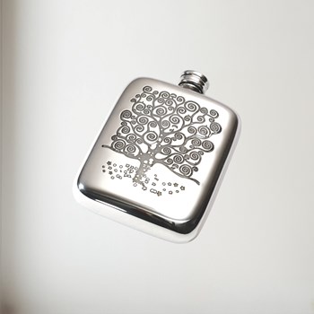 4oz Tree of Life Tree Pewter Pocket Flask
