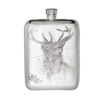 6oz Monarch of the Glen Pewter Pocket Flask