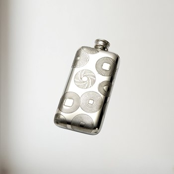 millstones pattern pewter pocket flask 3oz 