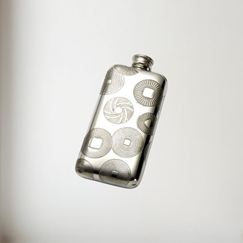 millstones pattern pewter pocket flask 3oz 