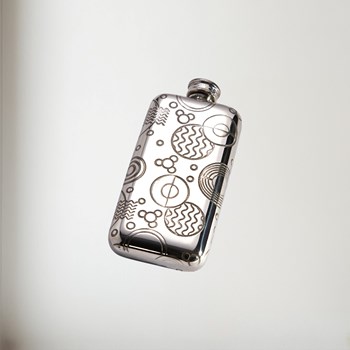 Small Retro Pewter Pocket Flask Small Retro Pewter Pocket Flask