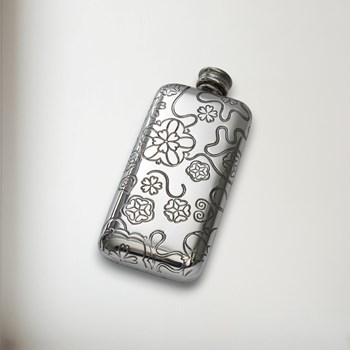 Small Tree of Life Pewter Pocket Flask