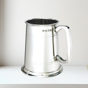 Double Lined 1 pint Pewter Tankard