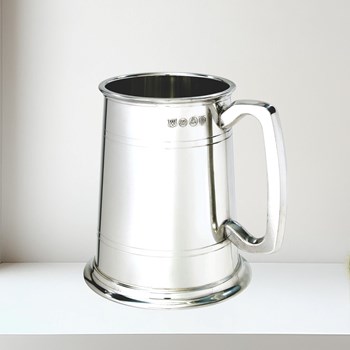 Double Lined 1 pint Pewter Tankard