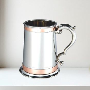 copper monarch 1 pint pewter tankard