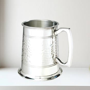Half Hammered One Pint Pewter Tankard Half Hammered 1 pint pewter Tankard