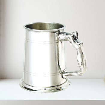 Nymph Handle One Pint Pewter Tankard Nymph Handle Pewter Tankard