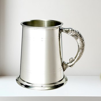 Fish Handle One Pint Pewter Tankard Fish Handle 1 pint pewter Tankard