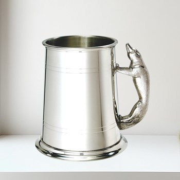 Fox Handle One Pint Pewter Tankard Fox Handle 1 pint pewter Tankard