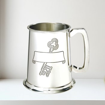 21 Key Stamp One Pint Pewter Tankard 21 key stamped tankard