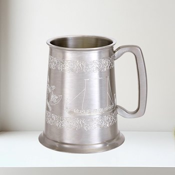 One Pint Viking Ship Design Tankard | Viking Ship Design Tank