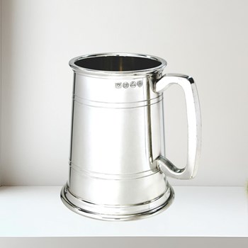 Double Lined 1 pint Heavy pewter Tankard