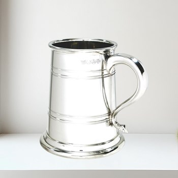 One Pint Heeley Pewter Lined Tankard 1 pint heeley heavy pewter tankard
