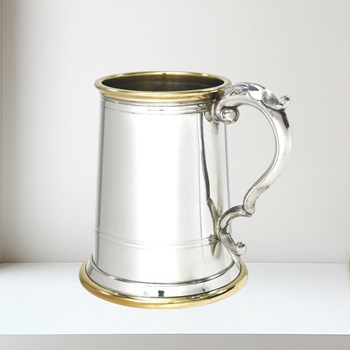 Wortley pewter and brass Tankard