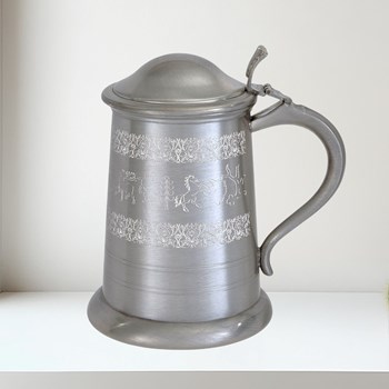 Medieval Hunting Scene Lidded Tankard Medieval Hunting Scene Lidded Tankard