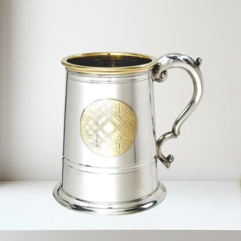 Celtic Gold 1 Pint Pewter and Brass Tankard
