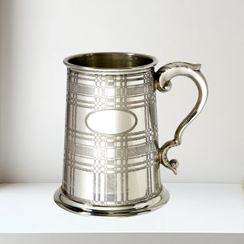 Tartan One Pint Pewter Tankard