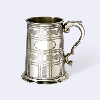 Tartan One Pint Pewter Tankard
