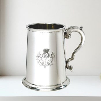 Thistle stamp on 1 pint pewter tankard