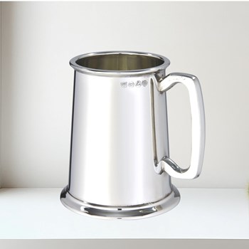 Plain 1 pint Heavy pewter Tankard