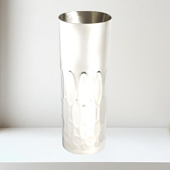 Large Pewter Elipse Vase