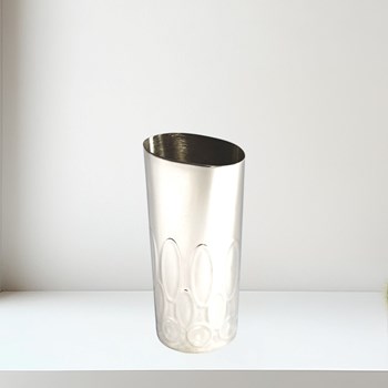 Small Pewter Elipse Vase