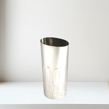 Small Pewter Elipse Vase