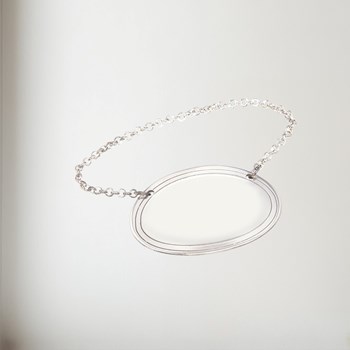 Cast Pewter Plain Oval Decanter Label Cast Pewter Plain oval decanter label