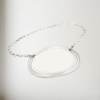 Cast Pewter Plain Oval Decanter Label Cast Pewter Plain oval decanter label