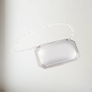 Cast Pewer Plain Rectangular decanter label