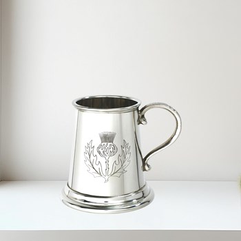 Thistle Stamp Quarter Pint Pewter Baby Mug Thistle stamp quarter pint pewter baby mug