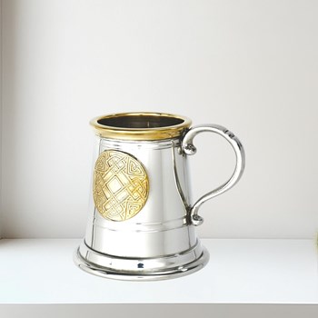 Quarter pint celtic gold Pewter and Brass Baby mug