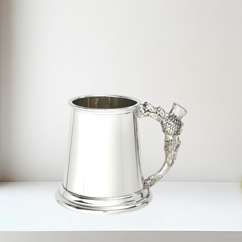 Thistle Handle Quarter Pint Pewter Baby Mug Thistle handle quarter pint pewter baby mug
