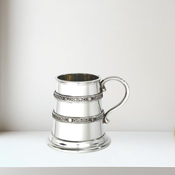 Quarter Pint Double Celtic Bands Pewter Baby Mug Quarter pint double celtic bands Pewter Baby mug
