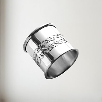 Embossed celtic pewter napkin ring