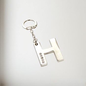 Initial H Touchmarked Pewter Keyring KEYRING-H